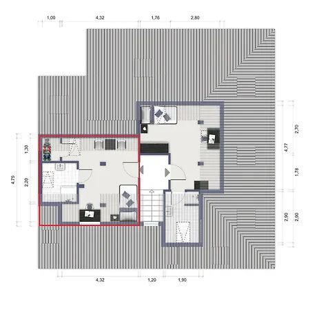 Modernes 1-raum-apartment Daire *
